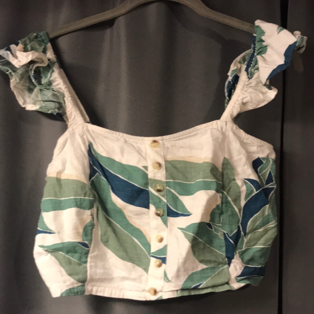 Billa Bong cropped leaf print tank top